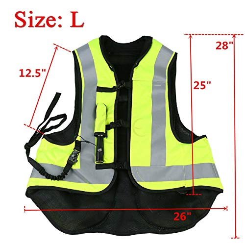 SLMOTO Airbag Motorcycle Airnest Air Bag Vest Hi Visibility w/ CO2 Cartridge Fluorescent Size L
