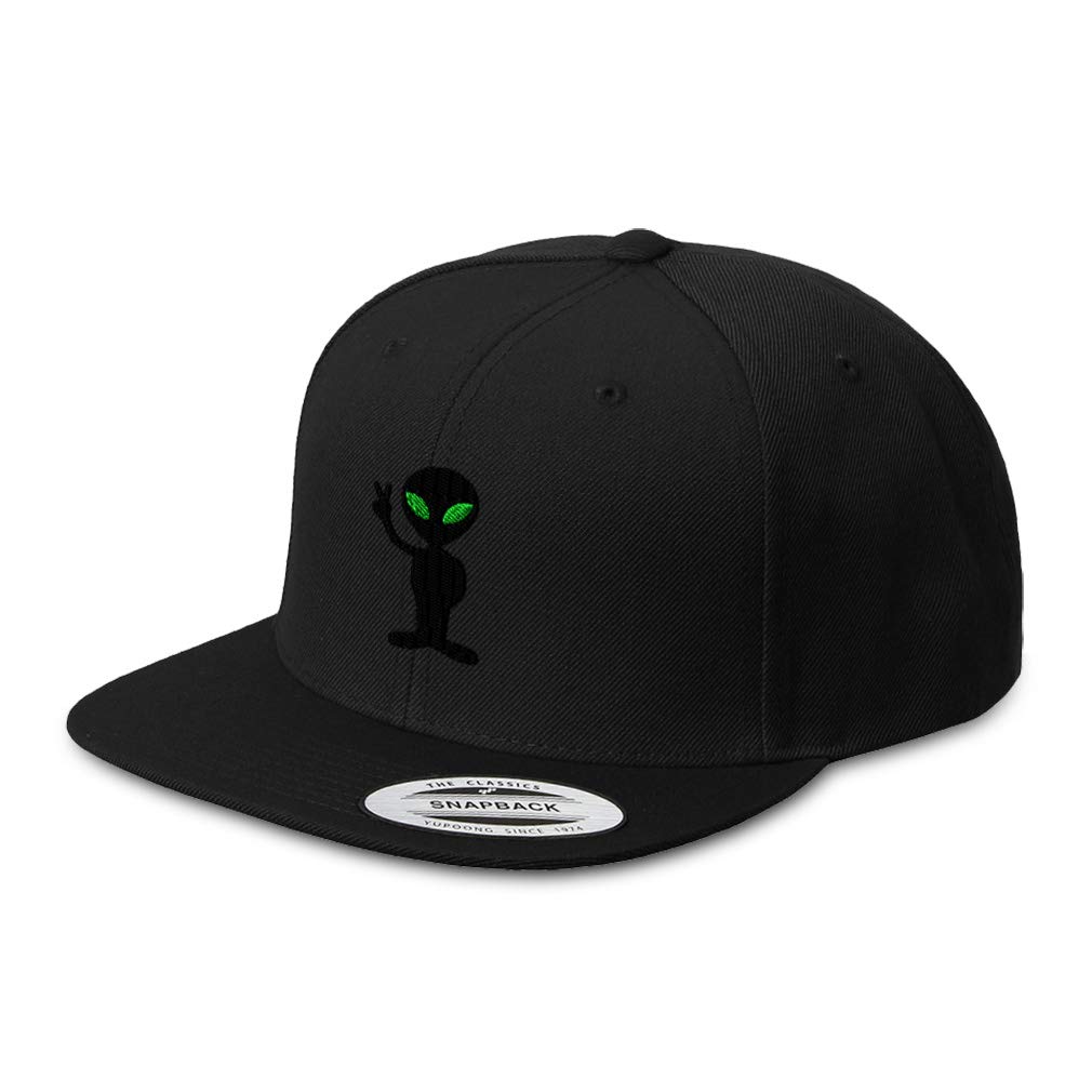 Speedy ProsSnapback Hat for Men Flat Brim Hats Alien Peace Sign and Symbol Embroidered Flat Bill Hat Acrylic