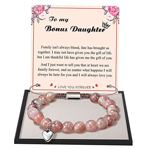 Stocking Stuffers for Teens, Christmas Gifts for Mom from Daughter Beaded Bracelets for Women Teen Girl Gifts Adjustable Charm Link Bead Birthday Graduation Gift for Her Girlfriend Sister