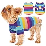 Pet Dog Shirts, Striped Puppy Clothes Vest T-Shirt, Soft Breathable Cotton Costumes Apparel Outfits
