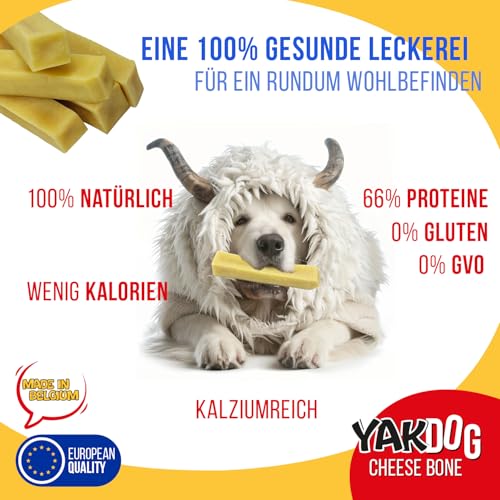 YAKDOG – Käsesticks für Hunde – Langanhaltende Kausnacks – 100% Natürlich – Traditionell aus dem Himalaya – Hergestellt in Belgien – XS - 5 Stück