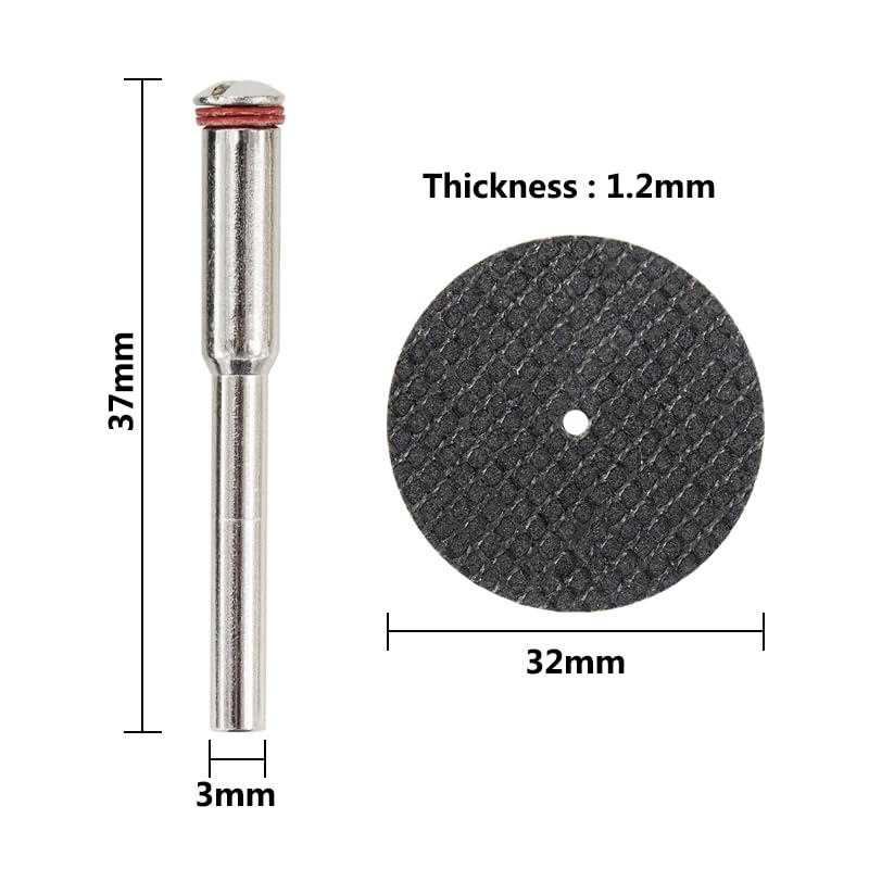 54Pcs Rotary Tool Cutting Discs 1-1/4 inch, Rotary Tool Cutting Wheel with 4Pcs Mandrels Tool Accessories for Cutting Wood, Stone