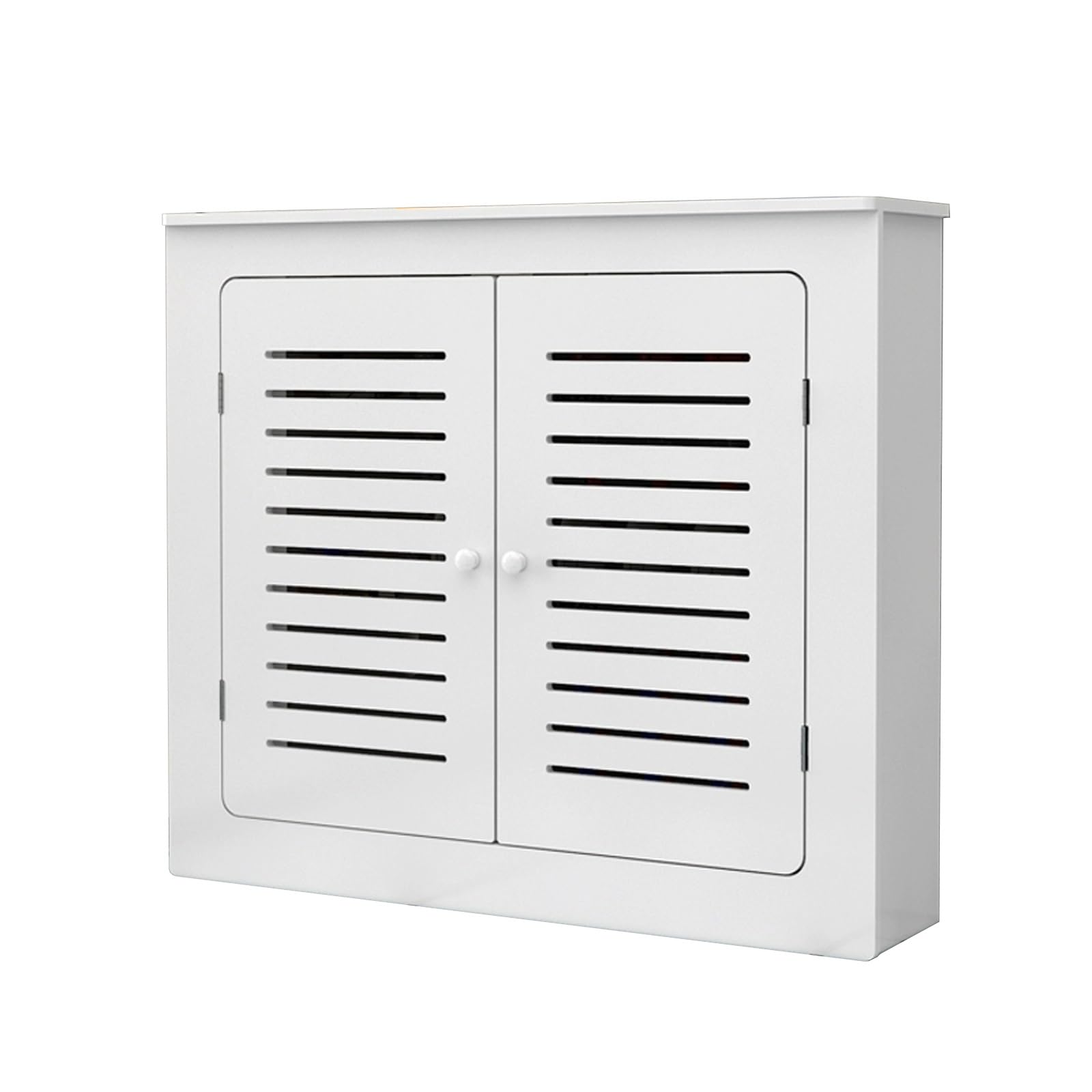 Cache-radiateur design à lattes verticales blanc | Meuble déco premium 80 cm