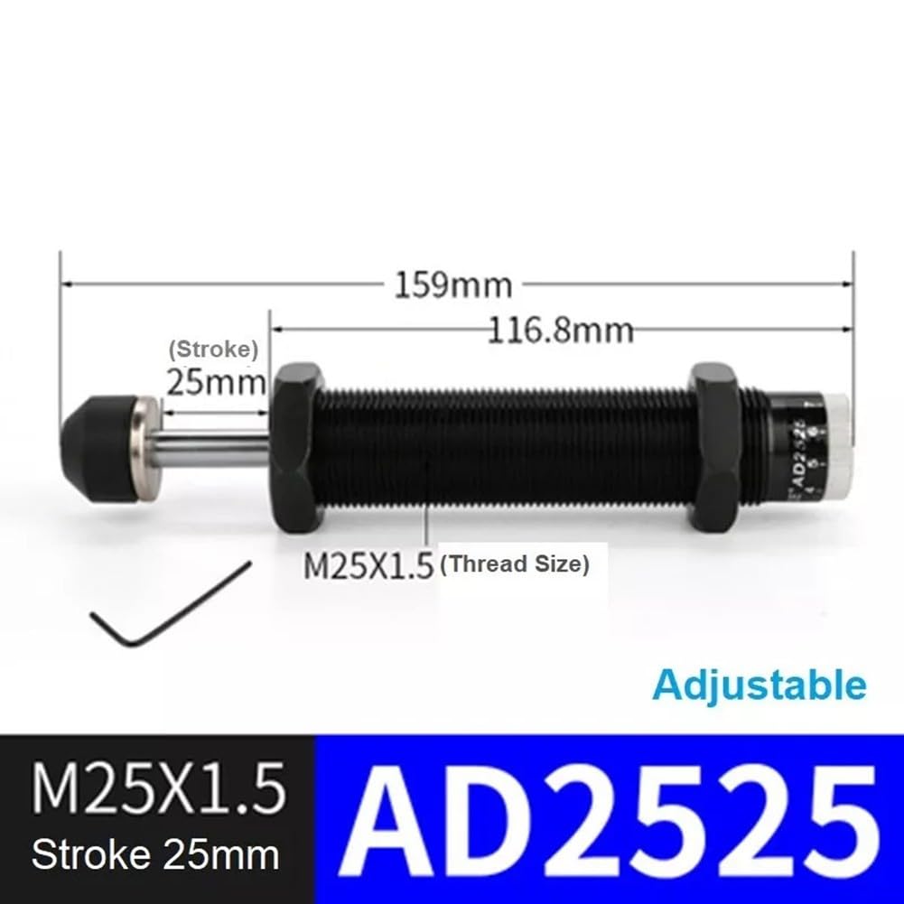 Oil Pressure Shock Absorber, Hydraulic Shock Absorber, Hydraulic Buffer Damper, Hydraulic Shock Absorption Technology Adjustable Cylinder(AD2525)