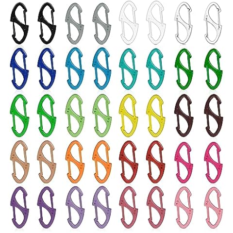 80 Pcs Colorful S Shaped Lanyard Swivel Snap Hooks Heavy Duty Metal Lobster Claw Clasps for Backpack Charms, Zipper Pulls, Beads Projects, Colorful Little Clip Cover