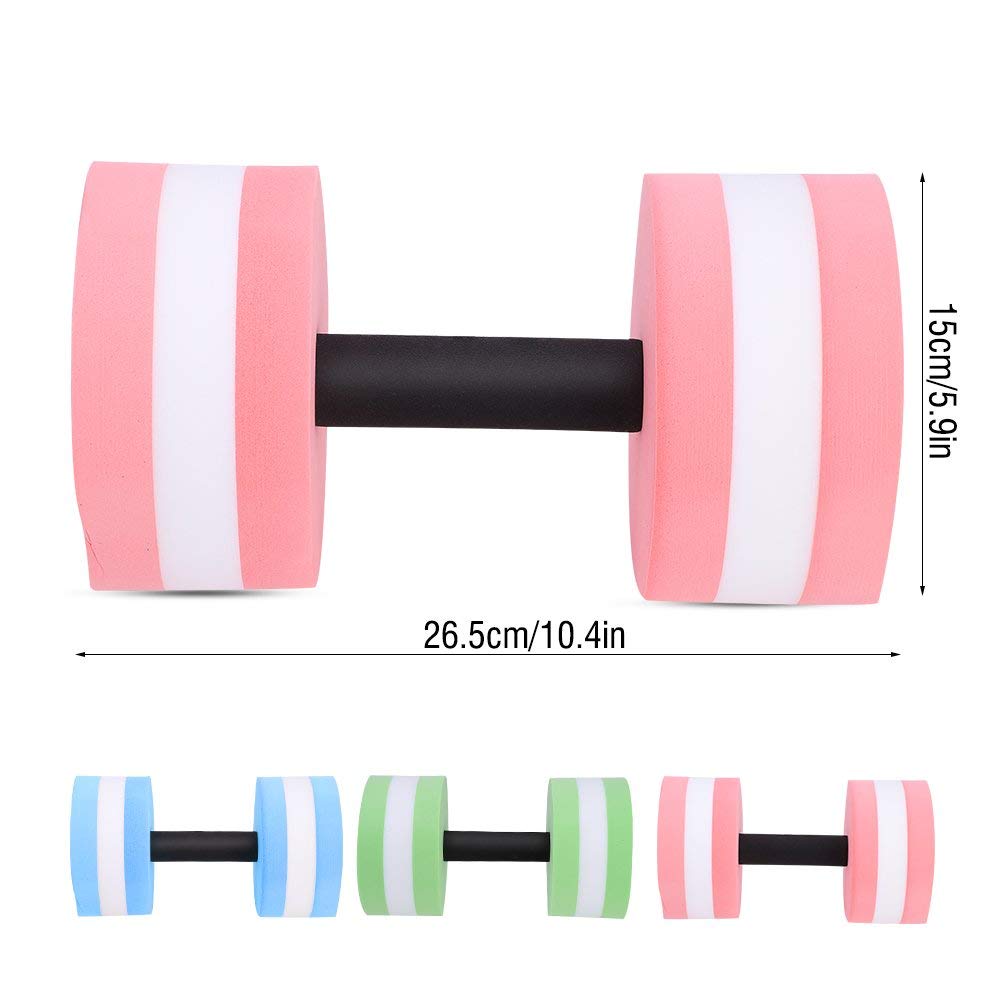 Hantle fitness, 1 para piankowe wytrzymałe hantle basen sztanga pływak aqua ćwiczenia sprzęt do aerobiku w wodzie kulturystyka trening fitness joga (różowy)
