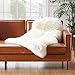 HEQUN Faux Lammfell Schaffell Teppich Kunstfell Dekofell Lammfellimitat Teppich Longhair Fell Nachahmung Wolle Bettvorleger Sofa Matte (50 x 80 cm, Weiß)