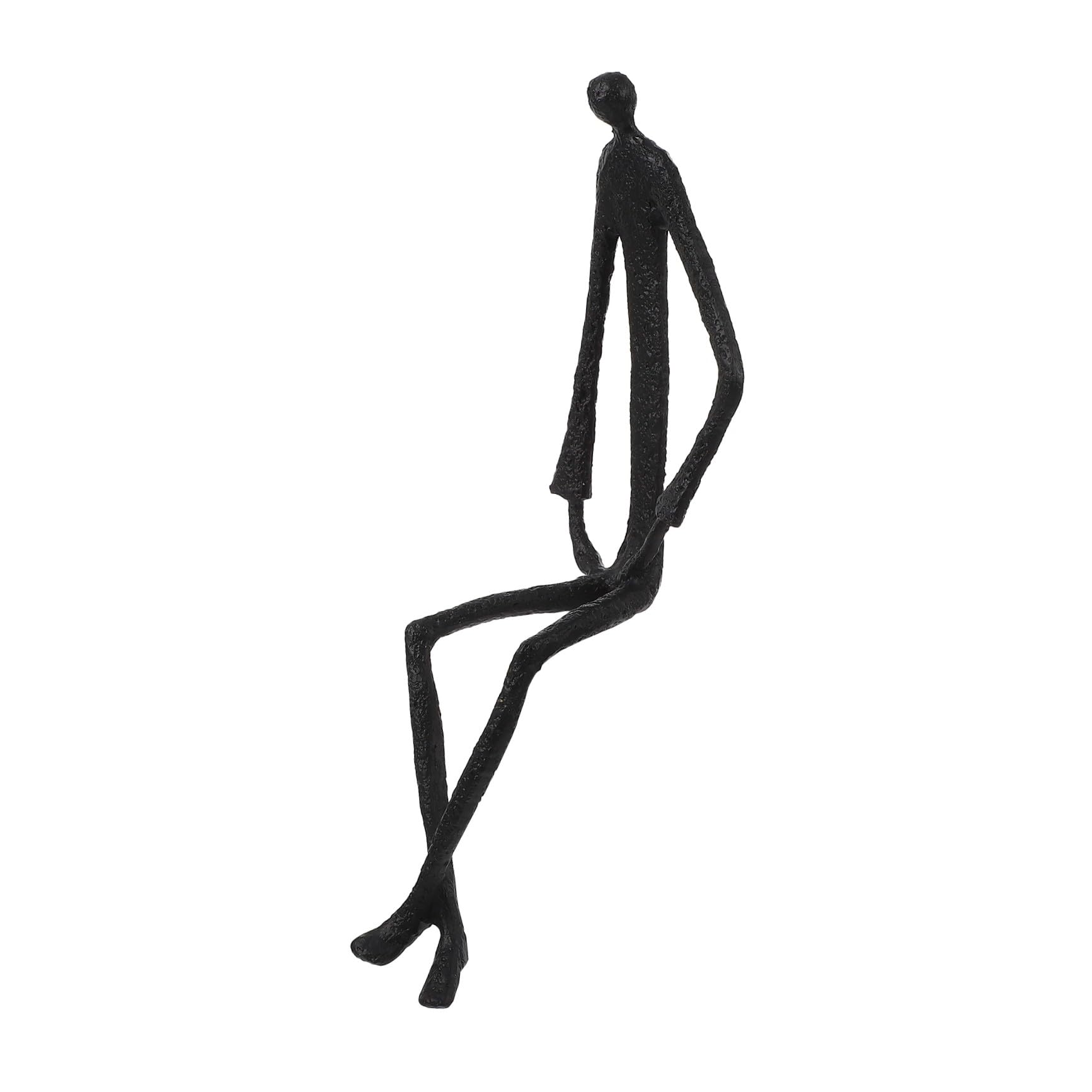 Ornement Élégant de Bibliothèque : Sculpture Abstraite en Posture Assise