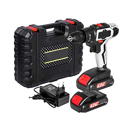 WRQ Akkuschrauber Akku Bohrmaschine 42Vprofessional Akku Bohrschrauber Set Mit 2 Akku, LED-Licht, Drehmoment 35Nm, 10 Mm…