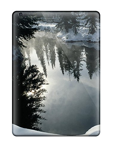 Ipad Cover Case - In Mirror Trees Water Snow White Ice Nature Other Protective Case Compatibel With Ipad Air