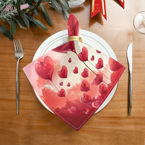 Servilletas de Tela YETTASBIN Corazón Día de San Valentín 6 Unidades miniatura 2