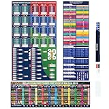 2026 World Soccer Tournament Schedule Poster Set Dry Erase(3PCS), 40×13 Inches Double-Sided Schedule Poster with Group Stage, Knockout Rounds, Team Profiles, and Match Details for All 104 Games, 2026 Soccer Tournament Wallchart for Home, Bar, Party Decorations