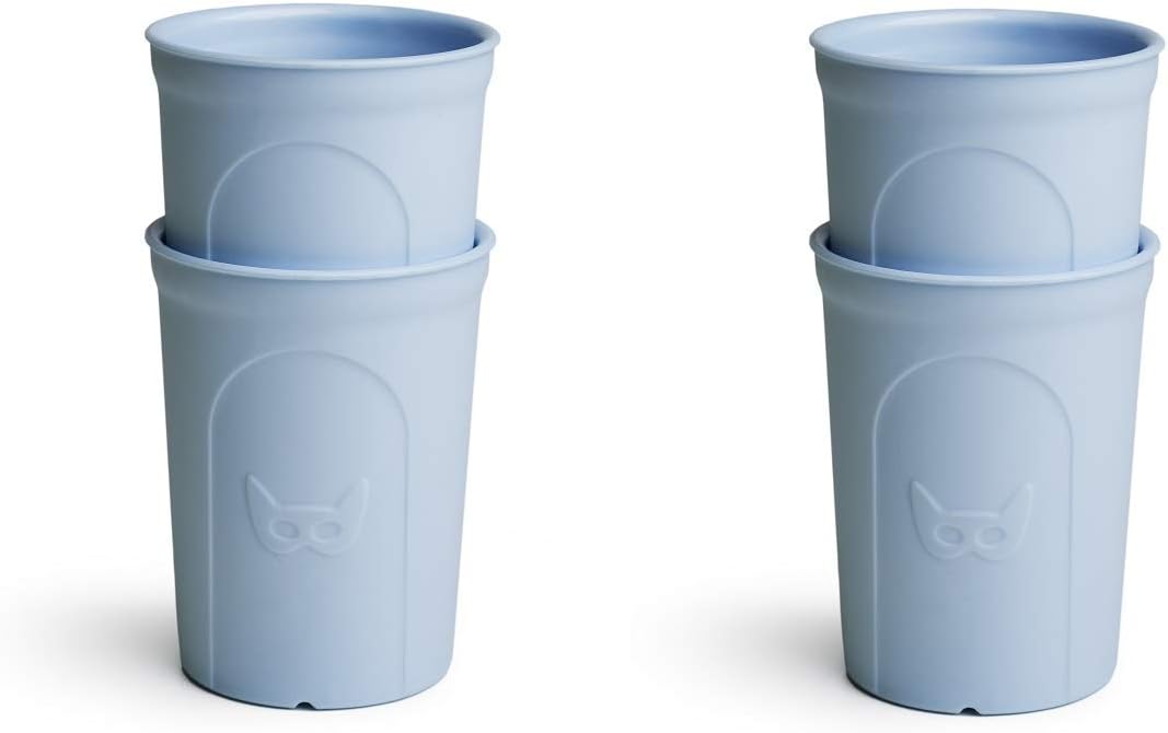 Herobility HeroEcoGlass 7 oz/210 ml, Infant & Toddler Cup Blue, 4 Individual Cups