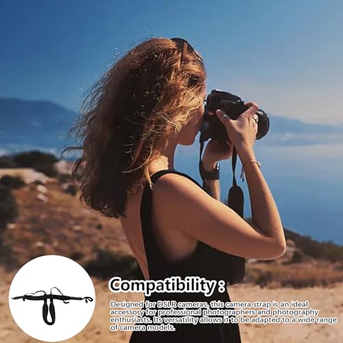 PINNKL Alça de câmera ajustável, alça de ombro para câmera | Alça de pescoço ajustável - Corda longa