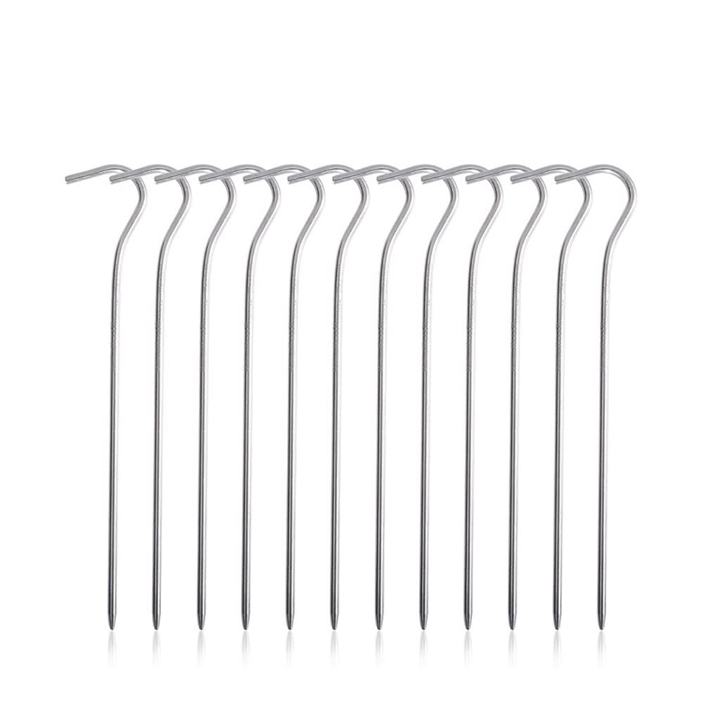 8-12pcs piquets de Tente en Alliage de Titane Camping randonnée Escalade piquets de Clous de Tente Ultra-légers Accessoires de Tente de Voyage en Plein air piquets de Tente portabl
