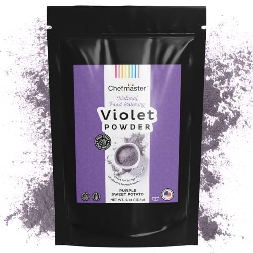 Plant-Based Natural Food Color Powder by Chefmaster, No Artificial Dyes, Purple Sweet Potato Powder for Icing, Fondant, Buttercream & Decorating, Quality...