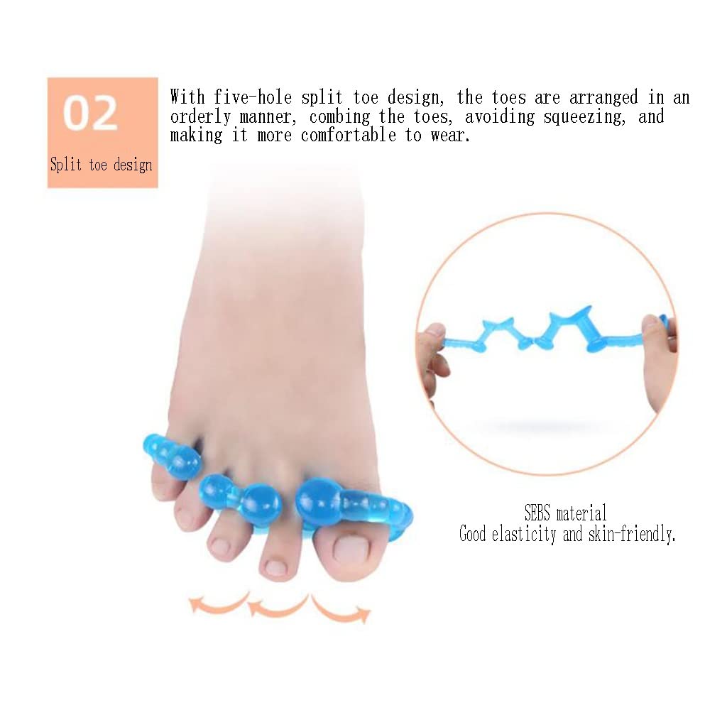 Separadores de dedos, separador de dedos, separador de dedos de gel, separador de dedos, adecuado for hombres y mujeres, dedos relajantes, pedicura, alivio de juanetes, alivio rápido del dolor de dedo