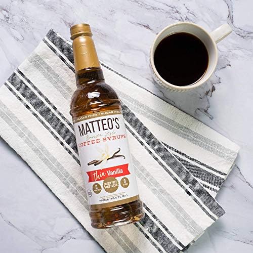 Matteo's Sugar Free Coffee Flavoring Syrup, Hazelnut, Delicious Coffee Syrup, 0 Calorie, 0 Sugar Coffee Syrups, Keto Friendly, 25.4 Oz, 1-Pack