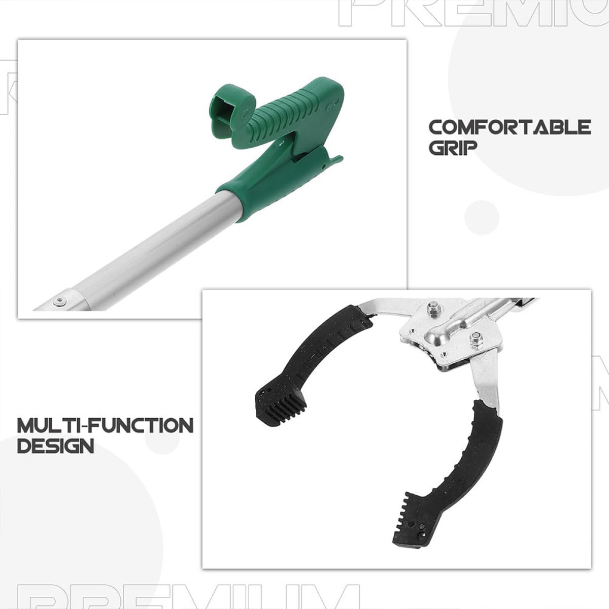 Pinza Raccogli Oggetti 2 Pezzi in Plastica 40cm Design Ergonomico per Raccolta Rifiuti Domestici e Pulizia
