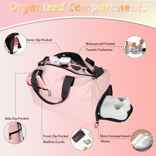 Romon Sports Bag, Travel Bag, Sports Bag, Swimming Bag, Training Bag with Shoe Compartment - Image 3