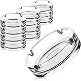 12x Aschenbecher aus robustem Glas Ø 10,5 cm Glasaschenbecher rund Tischaschenbecher (12)