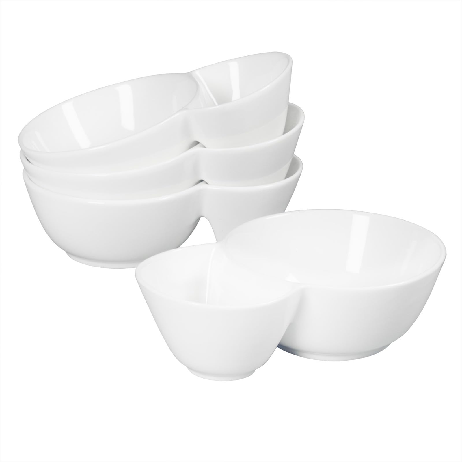 dingdaer 4 Pieces Chip and Dip Serving Set Ceramic Divided Serving Trays Platters Chip an…