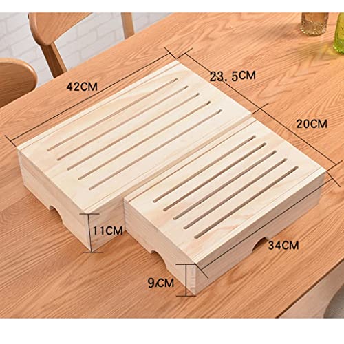 Support mural décodeur TV et box internet en bois naturel compact