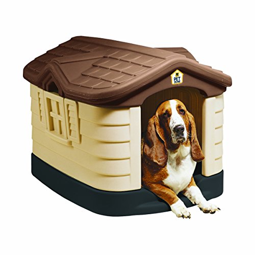 Pet Zone Cozy Cottage Weather-Resistant Dog House. (Durable, Double Walled Plastic Dog House) [Outdoor Dog House, Indoor Dog House, Made in USA]