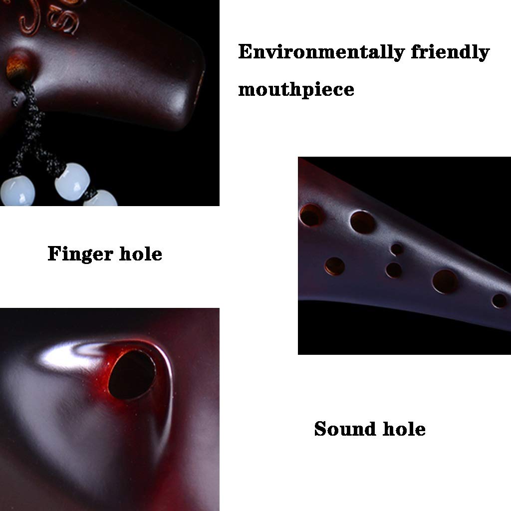 ocarina, Ocarina classica in argilla affumicata a 12 fori con tonalità alta in Do, decorazioni creative for strumenti musicali a forma di sottomarino