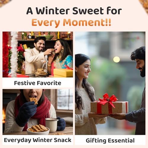 Image of Panchhi Peanut Chikki 500gram - Homemade Traditional Agra Chikki (Since 1926), Made with Sesame Seeds, Sugar & Peanuts |Crispy Tilkut, Healthy Jaggery Sweet for Winter, Festival & Gift