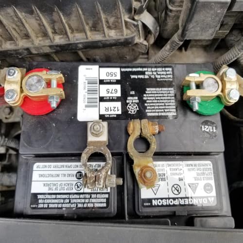 image for Ampper Brass Battery Terminals Connectors Clamps, Top Post Battery Ter