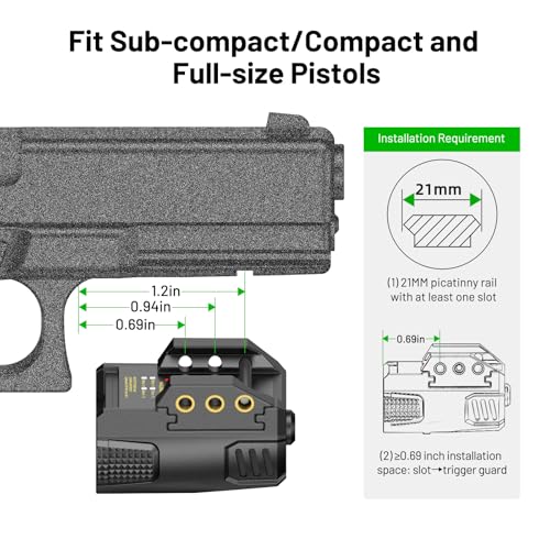 EZshoot Sub-Compact Picatinny Laser Sight for Pistol Handgun - image 2