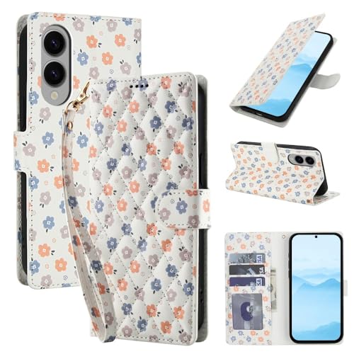 Étui pour Samsung S25 housse à rabat en cuir avec motif A4