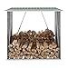 vidaXL Brennholzlager Kaminholzunterstand Brennholzregal Brennholzunterstand Kaminholzständer Holzlager Verzinkter Stahl 163x83x154cm Grün