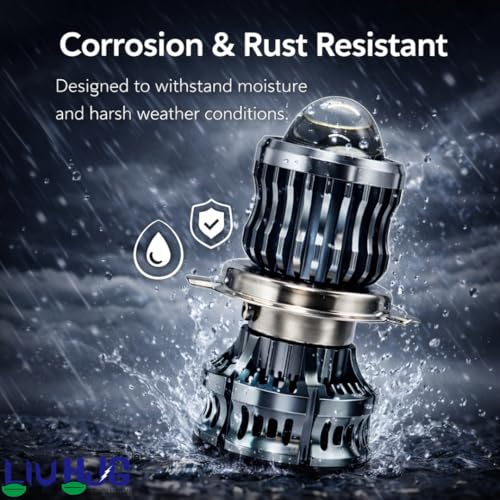 Image of LIU HJG High Bright LED H4 Headlight Bulb Waterproof & Dustproof 50W 12V DC Power Yellow White & Flashing Light Reflection High /Low Beam Universal fit for All Bikes & Cars Model (Pack of 1)