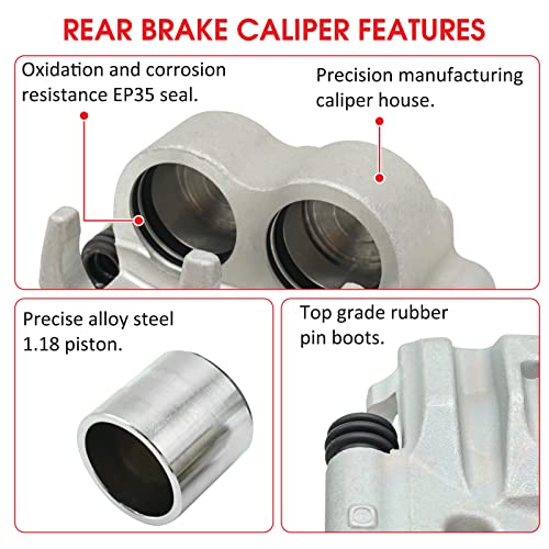 Image of M MATI Rear Left Right Brake Caliper Pads for Polaris Ranger Crew 1000 900 800 700 570-6 800 6x6 Diesel 1912374 1912375 1911427 1911429