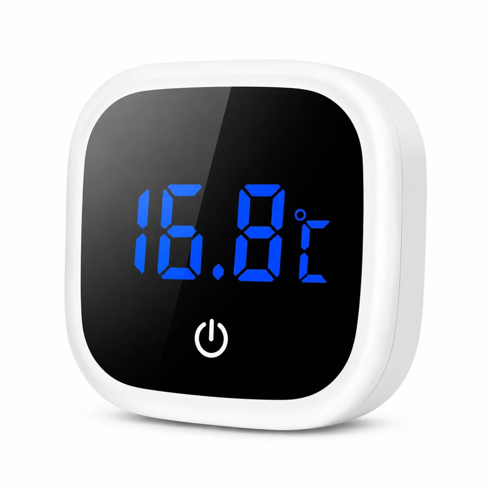 White Digital Aquarium Thermometer, Wireless LED Touch, ±1°C Readings