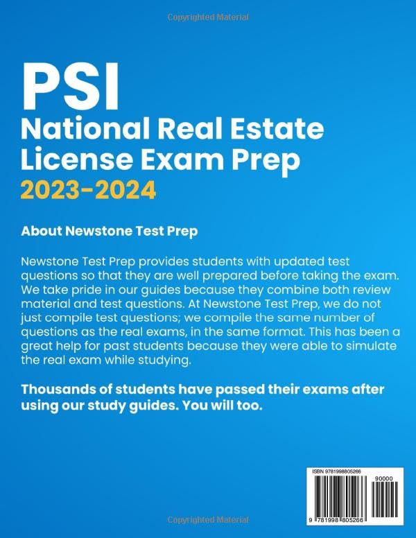 PSI National Real Estate License Exam Prep 20232024