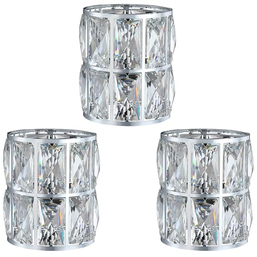 Image of 3 Pack Crystal Chandelier Chrome Lampshade H5*4.7 inch Wall Sconces Pendant Light