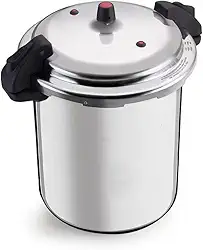 Panela De Pressão Polida 24 Litros com Fechamento Externo, 02 Válvulas De Segurança – Alta Capacidade e Segurança, Menor Tempo De Cozimento