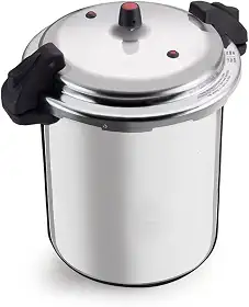 Panela De Pressão Polida 24 Litros com Fechamento Externo, 02 Válvulas De Segurança – Alta Capacidade e Segurança, Menor Tempo De Cozimento
