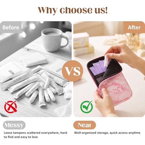 Image of 2PCS Tampon Holder Zipper Pouches Portable Period Bags