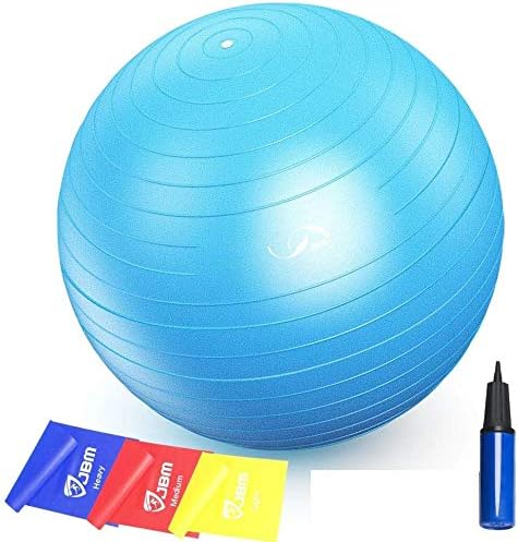 JBM Exercise Yoga Ball with Free Air Pump 200 lbs Slip-Resistant Yoga Balance Stability Swiss Ball