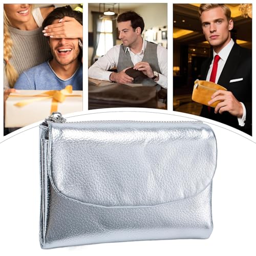 Women’s Wallet, Leather Purse, Travel Card Holder, 5.31x1.18x3.94 Inches Zippered Pockets, Slim Lightweight Design, Pink or Black, for Wife, Mom, Girlfriend, Sister, Friends, Everyday Use3