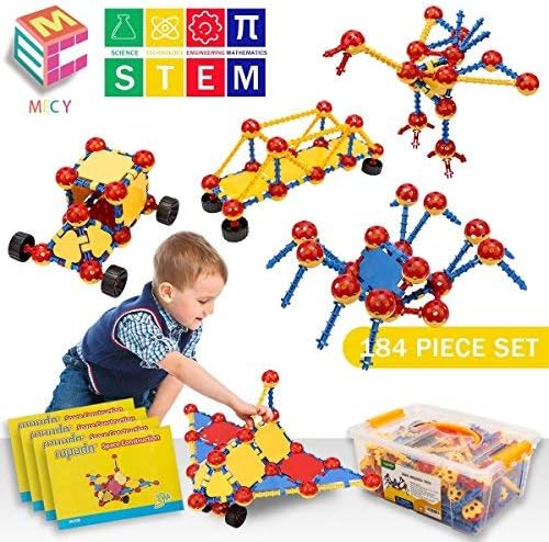 STEM Learning Toys | Creative Construction Engineering | Original 184 Piece Educational Building Blocks Set for Boys and Girls Ages 5 6 7 8 9 10 Year Old | Creative Game Kit | Best Toy Gift for Kids