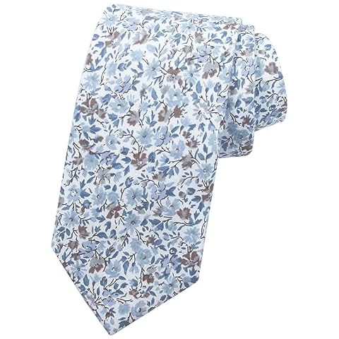Mantieqingway Men Skinny Tie Cotton Floral Tie 2.56'' Slim Necktie for Wedding Groomsmen Neck Tie Cover