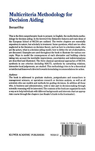 Multicriteria Methodology for Decision Aiding: 12