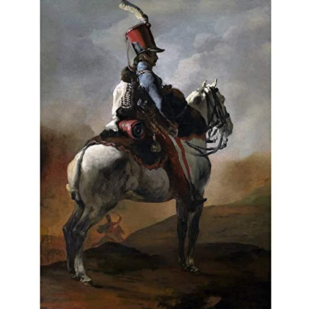 Artery8 Theodore Gericault Trumpeter Of The Hussars Painting Art Print Canvas Premium Wall Decor Poster Mural