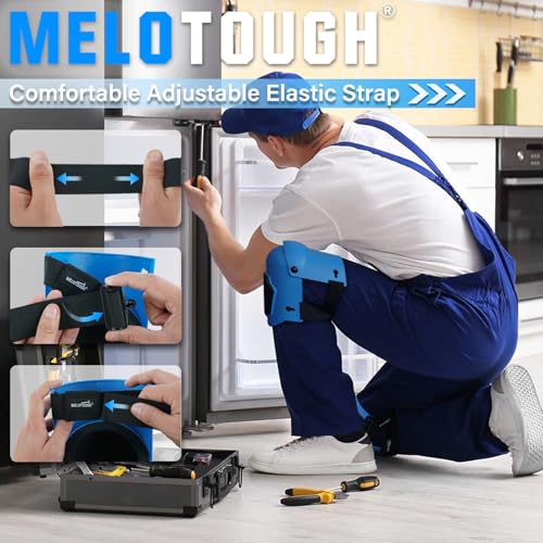 Image of MELOTOUGH Knee Pads for Work,Construction,Flooring,Gardening-Comfortable and Flexible(Blue)