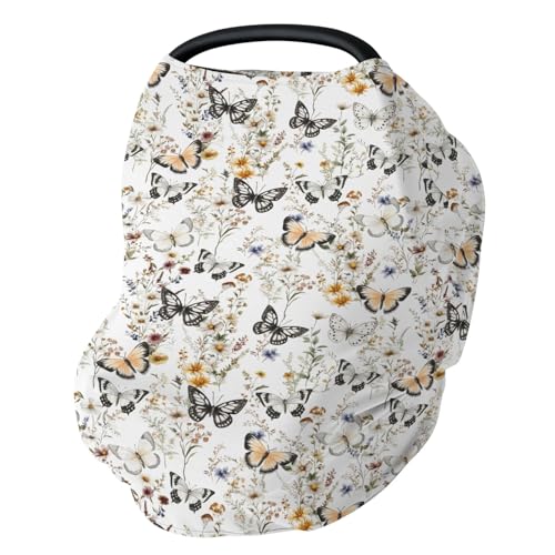 Boho Floral Butterflies Car Seat Cover